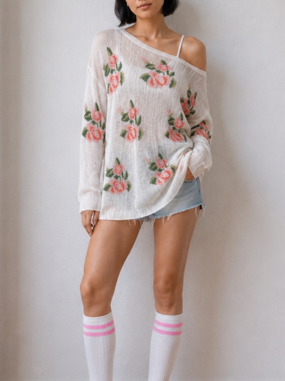 Wildfox White Label “Prairie Rose” Top Sweater – Size S